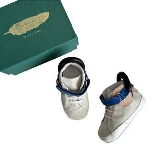 Buscemi 100MM Baby White Trio Leather Sneakers Shoes Size EU 19 6-12 Months New